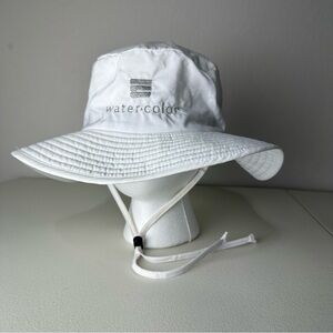 VimHue Women’s Watercolor White Adjustable Chin Strap Beach Sun Pony Hat